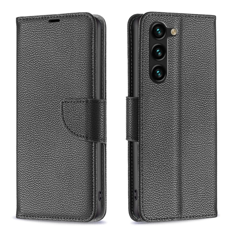 Custodia per telefono in pelle flip color puro con texture litchi, For Samsung Galaxy S25 5G, For Samsung Galaxy S25+ 5G