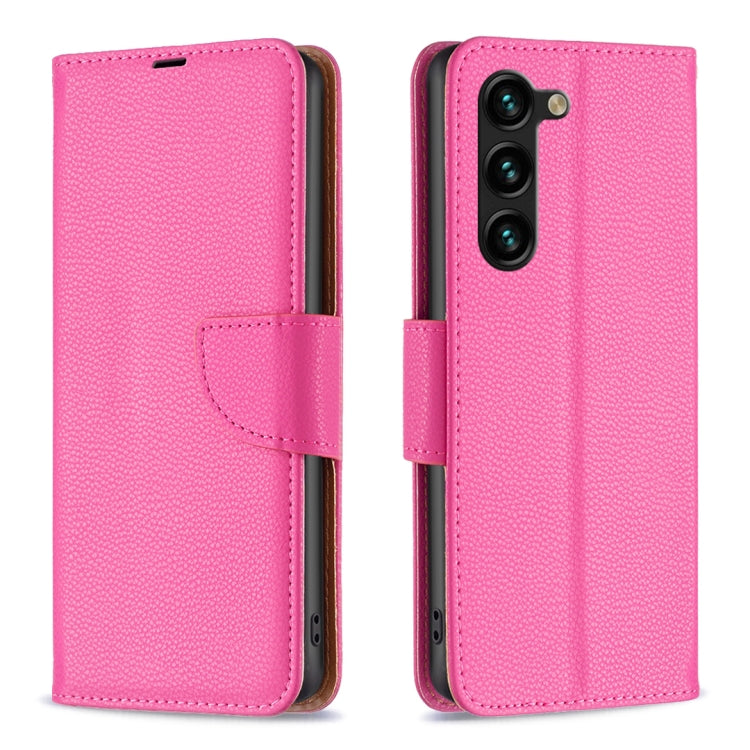 Custodia per telefono in pelle flip color puro con texture litchi, For Samsung Galaxy S25 5G, For Samsung Galaxy S25+ 5G