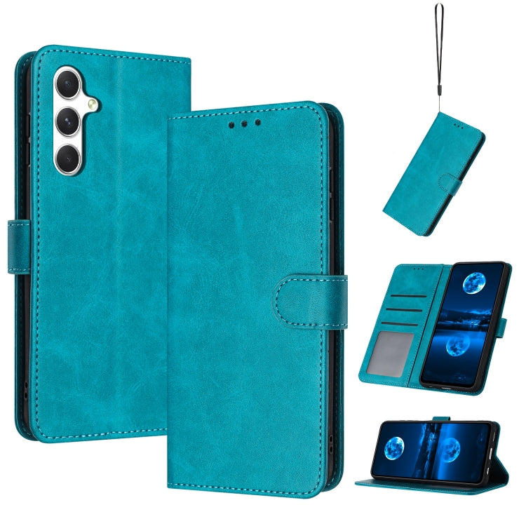 Custodia per telefono in pelle con texture di vitello pieno fiore, For Samsung Galaxy S26+ 5G, For Samsung Galaxy S26 Ultra 5G, For Samsung Galaxy S26 5G, For Samsung Galaxy S25 / S24 5G