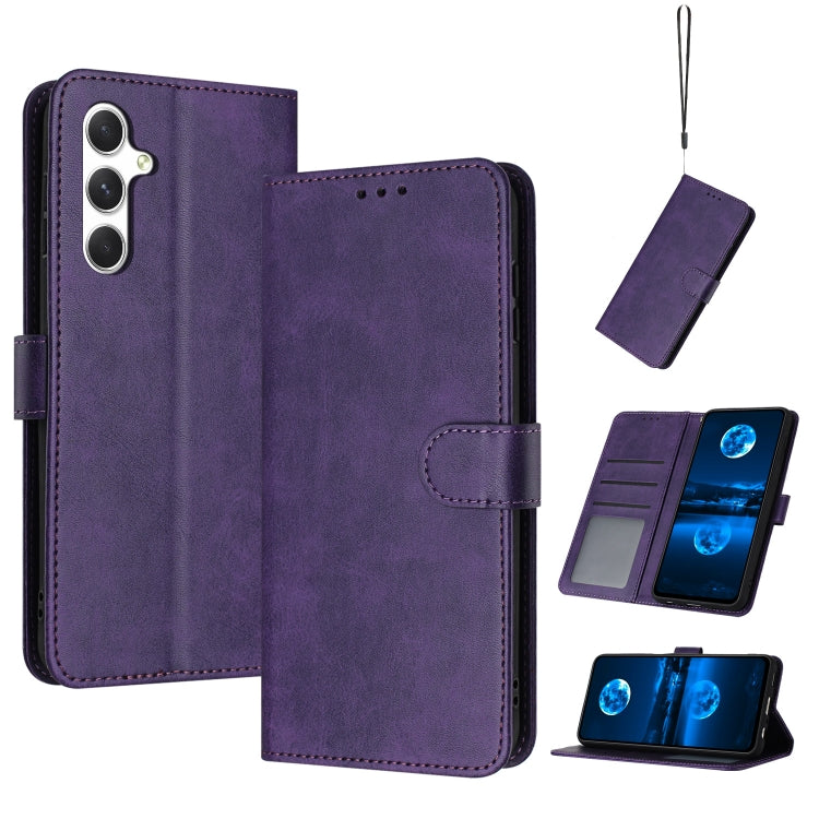 Custodia per telefono in pelle con texture di vitello pieno fiore, For Samsung Galaxy S26+ 5G, For Samsung Galaxy S26 Ultra 5G, For Samsung Galaxy S26 5G, For Samsung Galaxy S25 / S24 5G