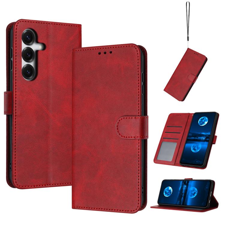 Custodia per telefono in pelle con texture di vitello pieno fiore, For Samsung Galaxy S26+ 5G, For Samsung Galaxy S26 Ultra 5G, For Samsung Galaxy S26 5G, For Samsung Galaxy S25 / S24 5G