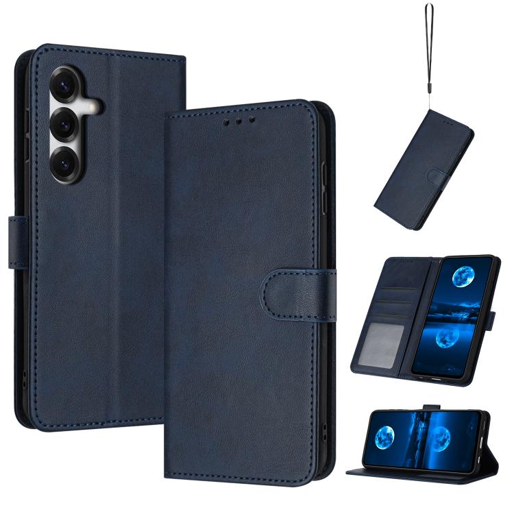 Custodia per telefono in pelle con texture di vitello pieno fiore, For Samsung Galaxy S26+ 5G, For Samsung Galaxy S26 Ultra 5G, For Samsung Galaxy S26 5G, For Samsung Galaxy S25 / S24 5G