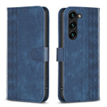 Custodia per telefono in pelle goffrata a quadri, For Samsung Galaxy S25 5G, For Samsung Galaxy S25+ 5G