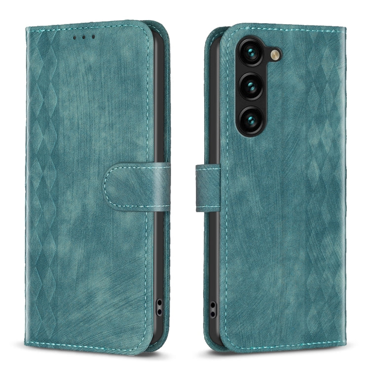 Custodia per telefono in pelle goffrata a quadri, For Samsung Galaxy S25 5G, For Samsung Galaxy S25+ 5G