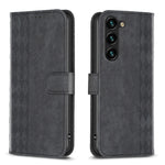 Custodia per telefono in pelle goffrata a quadri, For Samsung Galaxy S25 5G, For Samsung Galaxy S25+ 5G