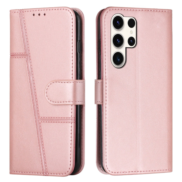Custodia per telefono in pelle con fibbia e texture in vitello con cuciture, For Samsung Galaxy S25 Edge 5G, For Samsung Galaxy S25 / S24 5G, For Samsung Galaxy S25+ / S24+ 5G, For Samsung Galaxy S25 Ultra 5G