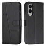 Custodia per telefono in pelle con fibbia e texture in vitello con cuciture, For Samsung Galaxy S25 Edge 5G, For Samsung Galaxy S25 / S24 5G, For Samsung Galaxy S25+ / S24+ 5G, For Samsung Galaxy S25 Ultra 5G