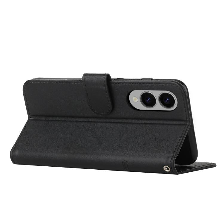 Custodia per telefono in pelle con fibbia e texture in vitello con cuciture, For Samsung Galaxy S25 Edge 5G, For Samsung Galaxy S25 / S24 5G, For Samsung Galaxy S25+ / S24+ 5G, For Samsung Galaxy S25 Ultra 5G