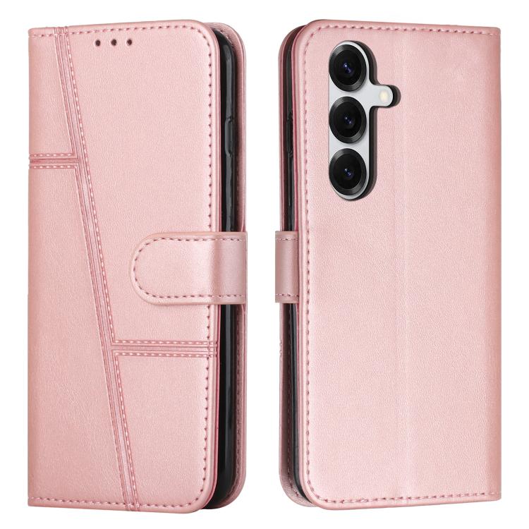 Custodia per telefono in pelle con fibbia e texture in vitello con cuciture, For Samsung Galaxy S26+ 5G, For Samsung Galaxy S26 Ultra 5G, For Samsung Galaxy S26 5G, For Samsung Galaxy S25 FE 5G
