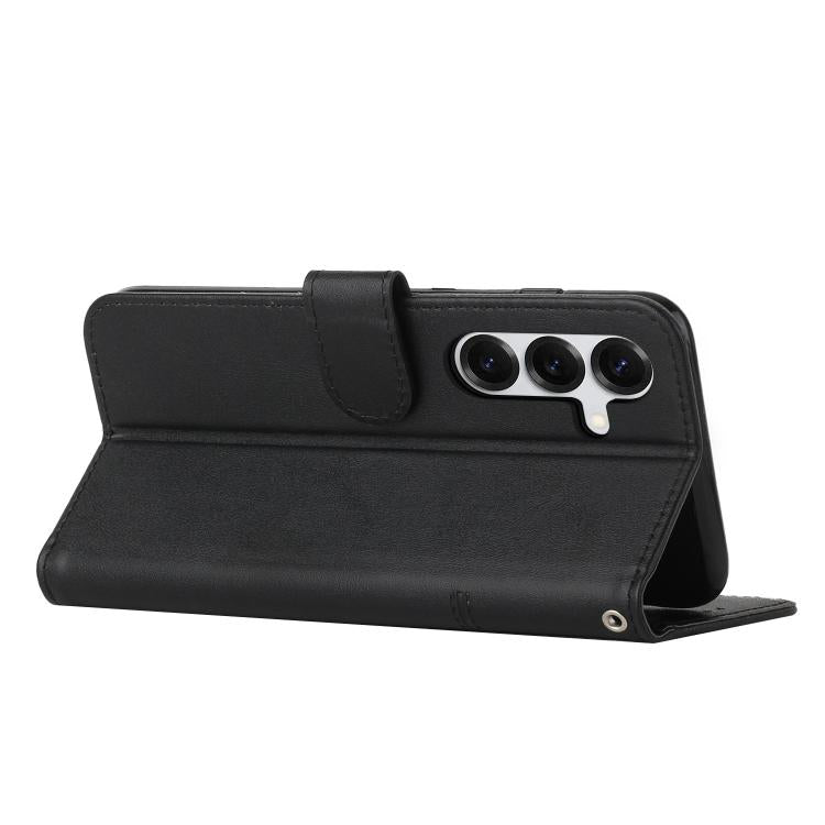 Custodia per telefono in pelle con fibbia e texture in vitello con cuciture, For Samsung Galaxy S26+ 5G, For Samsung Galaxy S26 Ultra 5G, For Samsung Galaxy S26 5G, For Samsung Galaxy S25 FE 5G