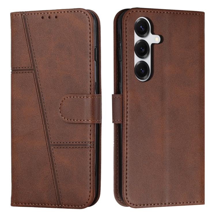 Custodia per telefono in pelle con fibbia e texture in vitello con cuciture, For Samsung Galaxy S26+ 5G, For Samsung Galaxy S26 Ultra 5G, For Samsung Galaxy S26 5G, For Samsung Galaxy S25 FE 5G