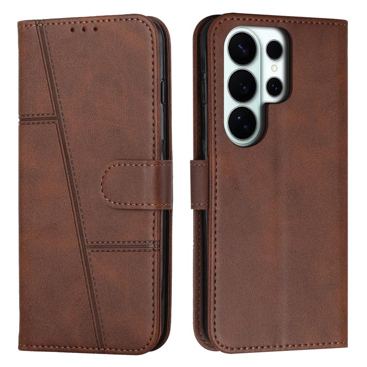 Custodia per telefono in pelle con fibbia e texture in vitello con cuciture, For Samsung Galaxy S26+ 5G, For Samsung Galaxy S26 Ultra 5G, For Samsung Galaxy S26 5G, For Samsung Galaxy S25 FE 5G