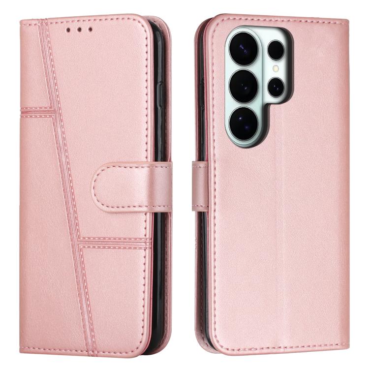 Custodia per telefono in pelle con fibbia e texture in vitello con cuciture, For Samsung Galaxy S26+ 5G, For Samsung Galaxy S26 Ultra 5G, For Samsung Galaxy S26 5G, For Samsung Galaxy S25 FE 5G