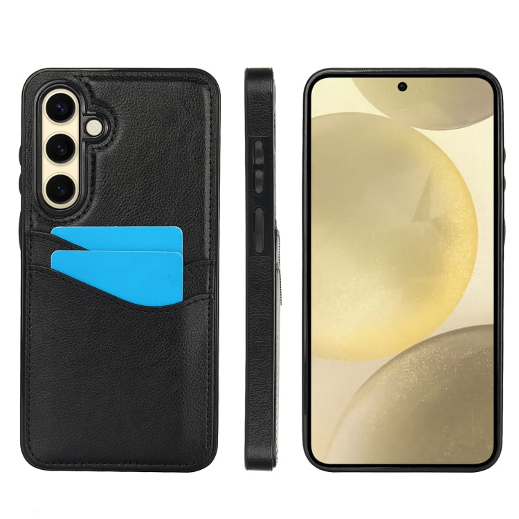 Custodia per telefono con slot per carte in pelle Litchi, For Samsung Galaxy S25 5G, For Samsung Galaxy S25+ 5G, For Samsung Galaxy S25 Ultra 5G, For Samsung Galaxy S24 FE 5G