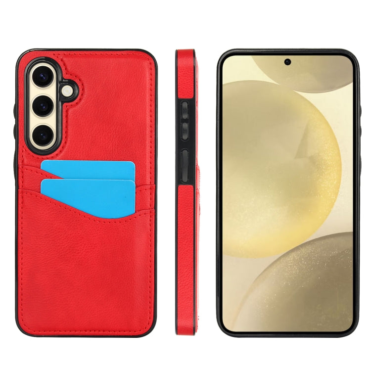 Custodia per telefono con slot per carte in pelle Litchi, For Samsung Galaxy S25 5G, For Samsung Galaxy S25+ 5G, For Samsung Galaxy S25 Ultra 5G, For Samsung Galaxy S24 FE 5G