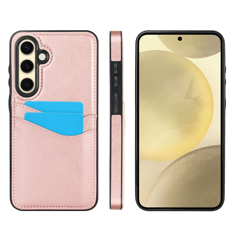Custodia per telefono con slot per carte in pelle Litchi, For Samsung Galaxy S25 5G, For Samsung Galaxy S25+ 5G, For Samsung Galaxy S25 Ultra 5G, For Samsung Galaxy S24 FE 5G