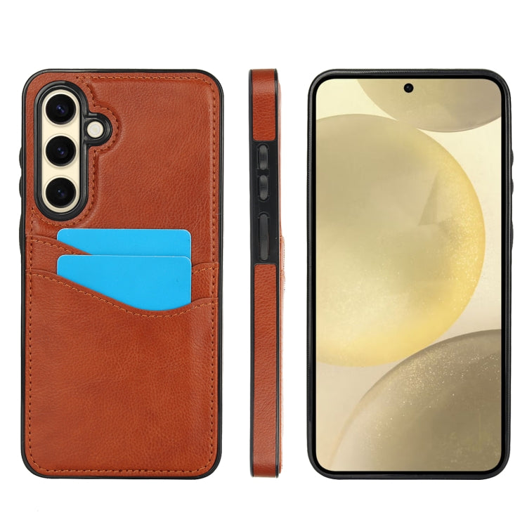Custodia per telefono con slot per carte in pelle Litchi, For Samsung Galaxy S25 5G, For Samsung Galaxy S25+ 5G, For Samsung Galaxy S25 Ultra 5G, For Samsung Galaxy S24 FE 5G