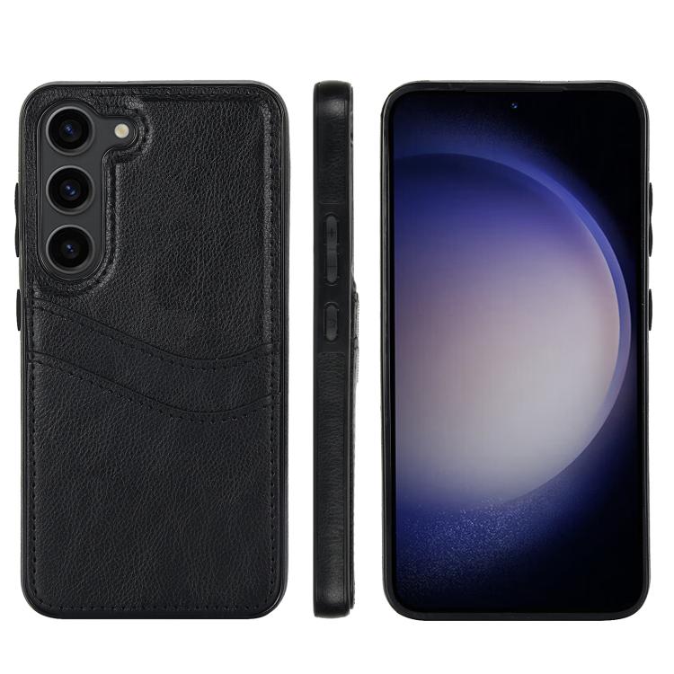 Custodia per telefono con slot per carte in pelle Litchi, For Samsung Galaxy S23 5G