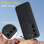 Custodia per telefono con slot per carte in pelle Litchi, For Samsung Galaxy S23 5G
