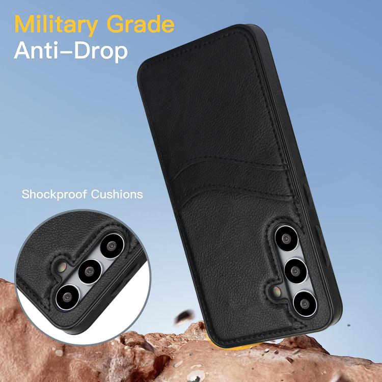 Custodia per telefono con slot per carte in pelle Litchi, For Samsung Galaxy S24+ 5G, For Samsung Galaxy S24 5G, For Samsung Galaxy S23 Ultra 5G, For Samsung Galaxy S23+ 5G