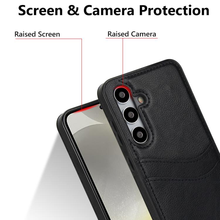 Custodia per telefono con slot per carte in pelle Litchi, For Samsung Galaxy S24+ 5G, For Samsung Galaxy S24 5G, For Samsung Galaxy S23 Ultra 5G, For Samsung Galaxy S23+ 5G