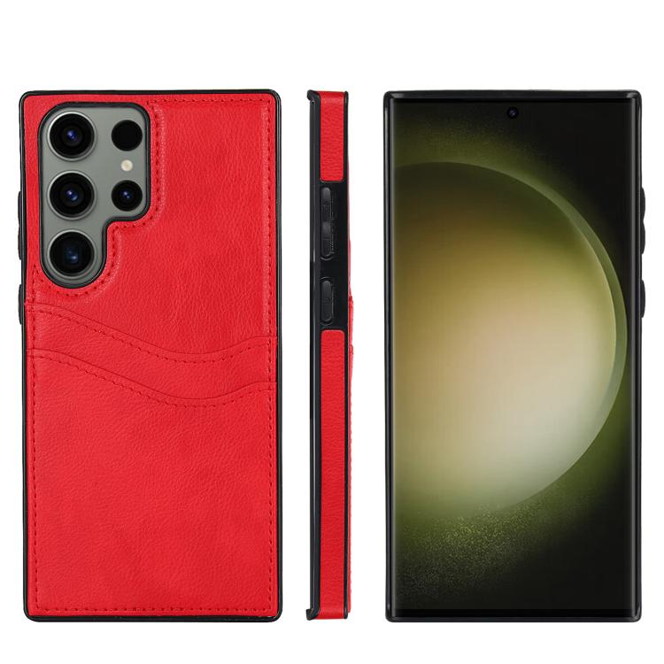 Custodia per telefono con slot per carte in pelle Litchi, For Samsung Galaxy S25 5G, For Samsung Galaxy S25+ 5G, For Samsung Galaxy S25 Ultra 5G, For Samsung Galaxy S24 FE 5G
