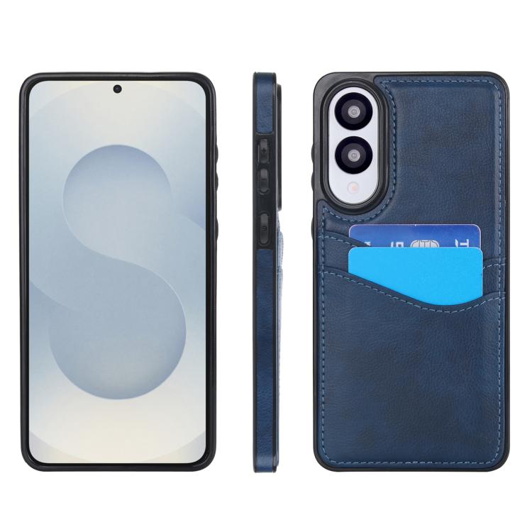 Custodia per telefono con slot per carte in pelle Litchi, For Samsung Galaxy S26+ 5G, For Samsung Galaxy S26 Ultra 5G, For Samsung Galaxy S26 5G, For Samsung Galaxy S25 Edge 5G