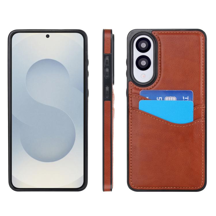 Custodia per telefono con slot per carte in pelle Litchi, For Samsung Galaxy S26+ 5G, For Samsung Galaxy S26 Ultra 5G, For Samsung Galaxy S26 5G, For Samsung Galaxy S25 Edge 5G