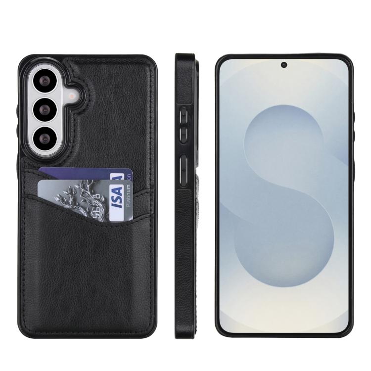 Custodia per telefono con slot per carte in pelle Litchi, For Samsung Galaxy S26+ 5G, For Samsung Galaxy S26 Ultra 5G, For Samsung Galaxy S26 5G, For Samsung Galaxy S25 Edge 5G