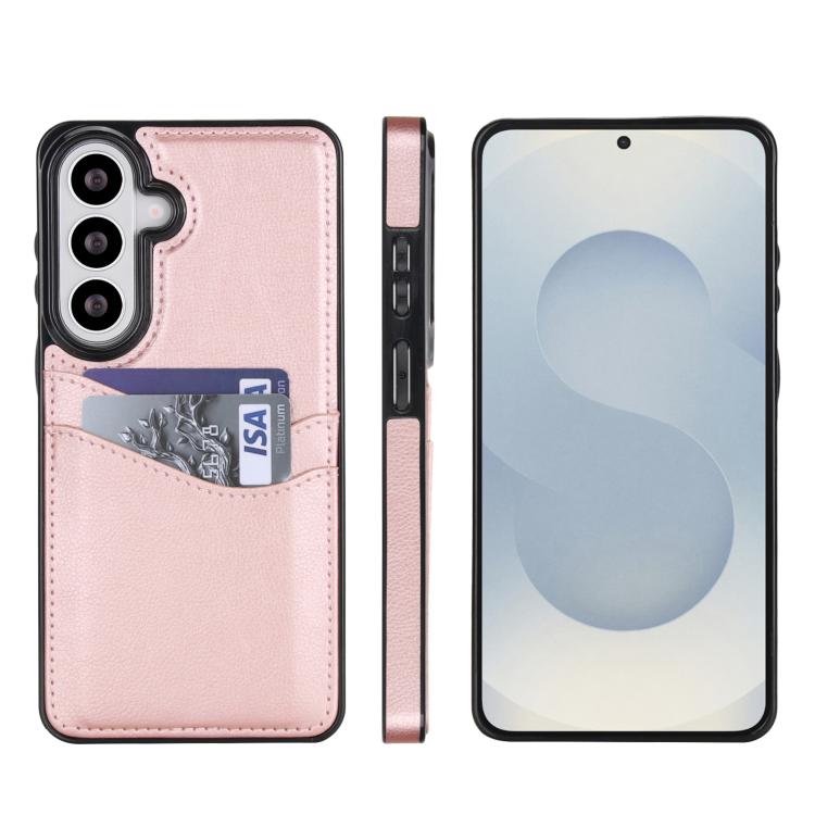 Custodia per telefono con slot per carte in pelle Litchi, For Samsung Galaxy S26+ 5G, For Samsung Galaxy S26 Ultra 5G, For Samsung Galaxy S26 5G, For Samsung Galaxy S25 Edge 5G
