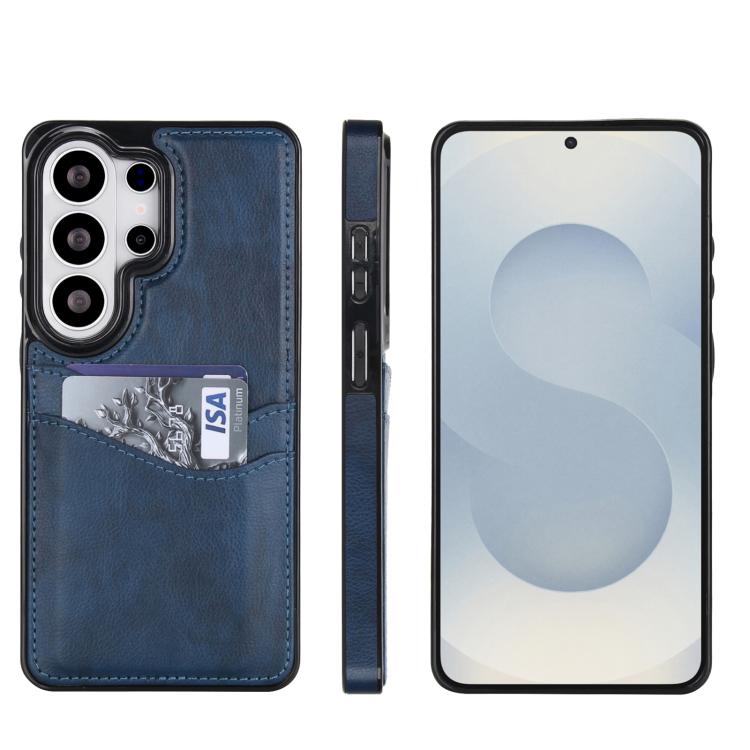 Custodia per telefono con slot per carte in pelle Litchi, For Samsung Galaxy S26+ 5G, For Samsung Galaxy S26 Ultra 5G, For Samsung Galaxy S26 5G, For Samsung Galaxy S25 Edge 5G
