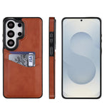 Custodia per telefono con slot per carte in pelle Litchi, For Samsung Galaxy S26+ 5G, For Samsung Galaxy S26 Ultra 5G, For Samsung Galaxy S26 5G, For Samsung Galaxy S25 Edge 5G