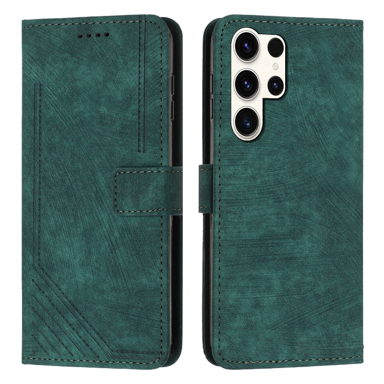 Custodia per telefono in pelle con motivo a strisce Skin Feel e cordino lungo, For Samsung Galaxy S25 Edge 5G, For Samsung Galaxy S25 / S24 5G, For Samsung Galaxy S25+ / S24+ 5G, For Samsung Galaxy S25 Ultra 5G