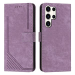 Custodia per telefono in pelle con motivo a strisce Skin Feel e cordino lungo, For Samsung Galaxy S25 Edge 5G, For Samsung Galaxy S25 / S24 5G, For Samsung Galaxy S25+ / S24+ 5G, For Samsung Galaxy S25 Ultra 5G