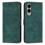 Custodia per telefono in pelle con motivo a strisce Skin Feel e cordino lungo, For Samsung Galaxy S25 Edge 5G, For Samsung Galaxy S25 / S24 5G, For Samsung Galaxy S25+ / S24+ 5G, For Samsung Galaxy S25 Ultra 5G