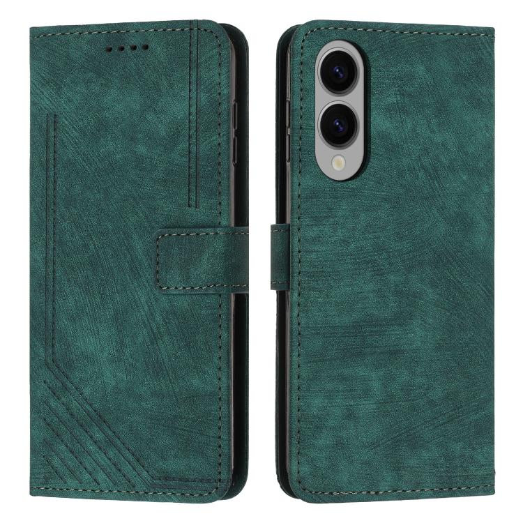Custodia per telefono in pelle con motivo a strisce Skin Feel e cordino lungo, For Samsung Galaxy S25 Edge 5G, For Samsung Galaxy S25 / S24 5G, For Samsung Galaxy S25+ / S24+ 5G, For Samsung Galaxy S25 Ultra 5G