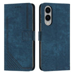 Custodia per telefono in pelle con motivo a strisce Skin Feel e cordino lungo, For Samsung Galaxy S25 Edge 5G, For Samsung Galaxy S25 / S24 5G, For Samsung Galaxy S25+ / S24+ 5G, For Samsung Galaxy S25 Ultra 5G