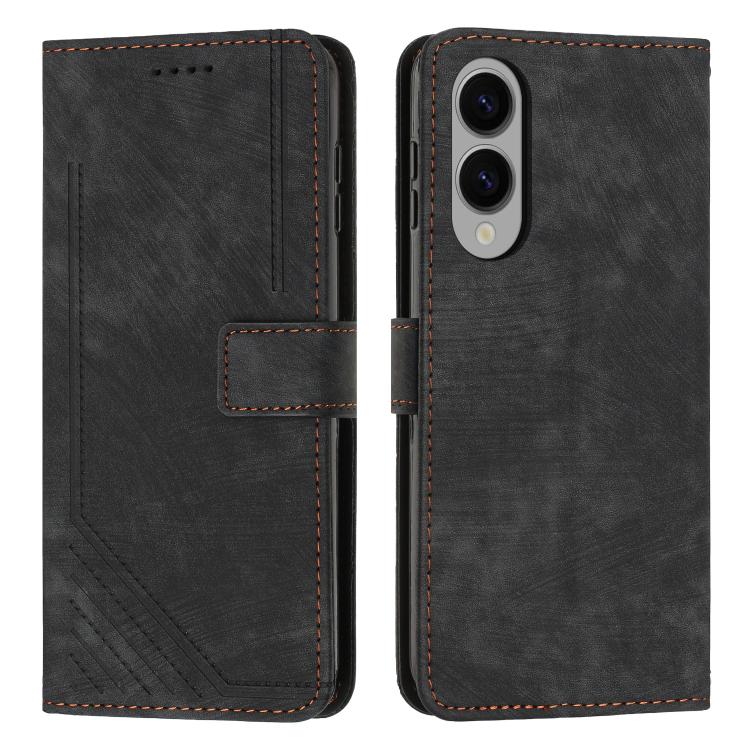 Custodia per telefono in pelle con motivo a strisce Skin Feel e cordino lungo, For Samsung Galaxy S25 Edge 5G, For Samsung Galaxy S25 / S24 5G, For Samsung Galaxy S25+ / S24+ 5G, For Samsung Galaxy S25 Ultra 5G