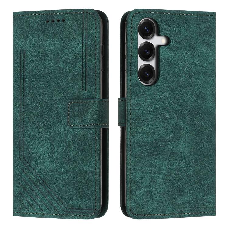 Custodia per telefono in pelle con motivo a strisce Skin Feel e cordino lungo, For Samsung Galaxy S26+ 5G, For Samsung Galaxy S26 Ultra 5G, For Samsung Galaxy S26 5G, For Samsung Galaxy S25 FE 5G