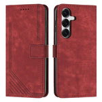 Custodia per telefono in pelle con motivo a strisce Skin Feel e cordino lungo, For Samsung Galaxy S26+ 5G, For Samsung Galaxy S26 Ultra 5G, For Samsung Galaxy S26 5G, For Samsung Galaxy S25 FE 5G
