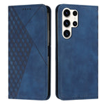 Custodia magnetica in pelle per telefono con effetto pelle con giunzione a diamante, For Samsung Galaxy S25 Ultra 5G