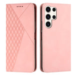 Custodia magnetica in pelle per telefono con effetto pelle con giunzione a diamante, For Samsung Galaxy S25 Ultra 5G