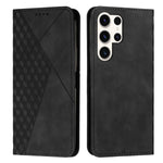 Custodia magnetica in pelle per telefono con effetto pelle con giunzione a diamante, For Samsung Galaxy S25 Ultra 5G