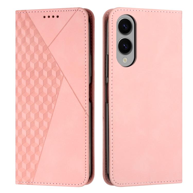 Custodia magnetica in pelle per telefono con effetto pelle con giunzione a diamante, For Samsung Galaxy S25 FE 5G, For Samsung Galaxy S25 Edge 5G, For Samsung Galaxy S25 / S24 5G, For Samsung Galaxy S25+ / S24+ 5G