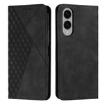 Custodia magnetica in pelle per telefono con effetto pelle con giunzione a diamante, For Samsung Galaxy S25 FE 5G, For Samsung Galaxy S25 Edge 5G, For Samsung Galaxy S25 / S24 5G, For Samsung Galaxy S25+ / S24+ 5G