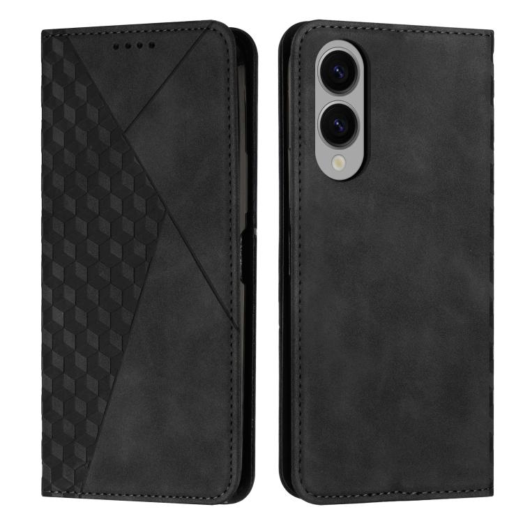 Custodia magnetica in pelle per telefono con effetto pelle con giunzione a diamante, For Samsung Galaxy S25 FE 5G, For Samsung Galaxy S25 Edge 5G, For Samsung Galaxy S25 / S24 5G, For Samsung Galaxy S25+ / S24+ 5G