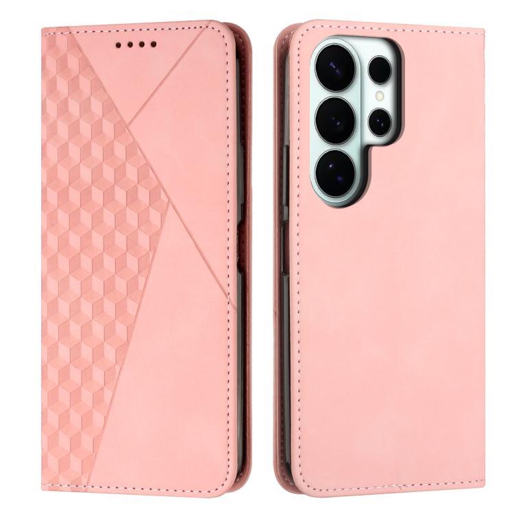 Custodia magnetica in pelle per telefono con effetto pelle con giunzione a diamante, For Galaxy S26 FE 5G, For Samsung Galaxy S26+ 5G, For Samsung Galaxy S26 Ultra 5G, For Samsung Galaxy S26 5G