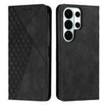 Custodia magnetica in pelle per telefono con effetto pelle con giunzione a diamante, For Galaxy S26 FE 5G, For Samsung Galaxy S26+ 5G, For Samsung Galaxy S26 Ultra 5G, For Samsung Galaxy S26 5G