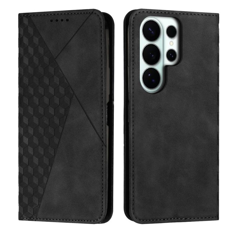 Custodia magnetica in pelle per telefono con effetto pelle con giunzione a diamante, For Galaxy S26 FE 5G, For Samsung Galaxy S26+ 5G, For Samsung Galaxy S26 Ultra 5G, For Samsung Galaxy S26 5G