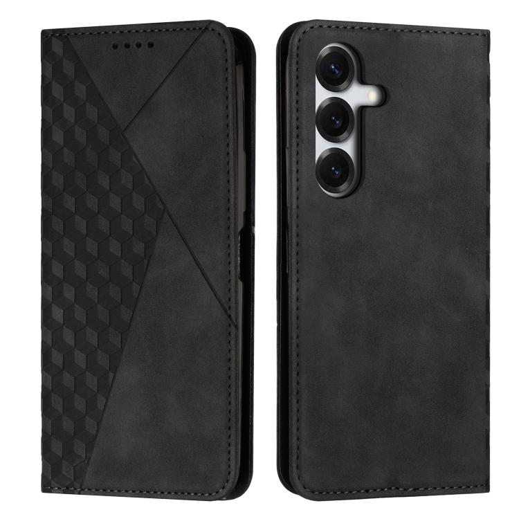 Custodia magnetica in pelle per telefono con effetto pelle con giunzione a diamante, For Galaxy S26 FE 5G, For Samsung Galaxy S26+ 5G, For Samsung Galaxy S26 Ultra 5G, For Samsung Galaxy S26 5G